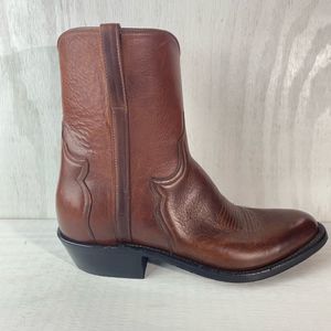 Lucchese Red Brown Buffalo Skin Western Boots F5649.63 Men’s Size 9 D